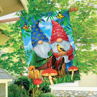 Gnome Sweet Gnome Spring House Flag