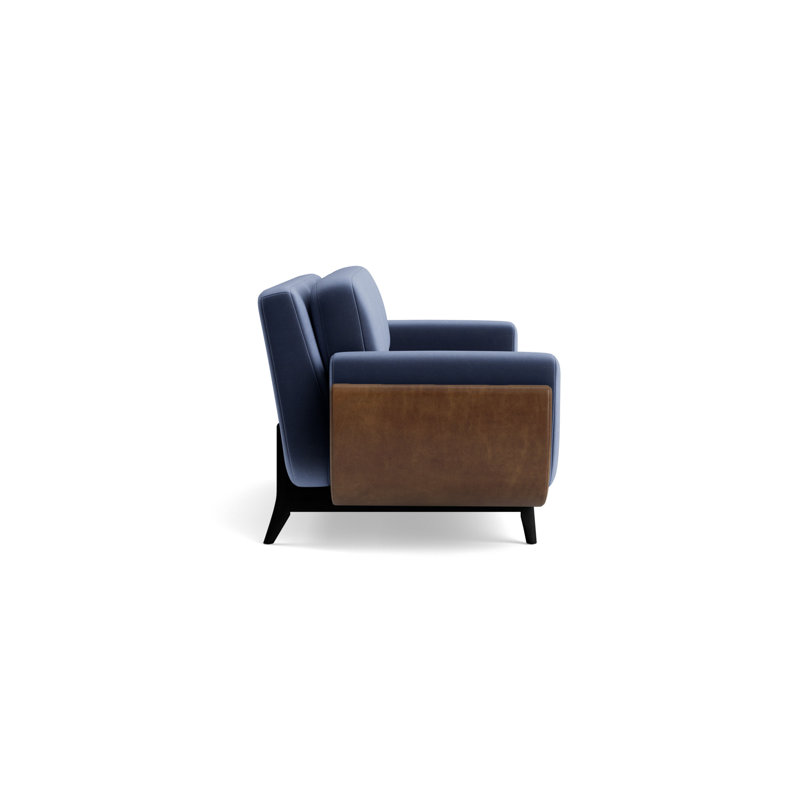 Regatta 100 Sofa, Performance Velvet - Indigo/Bedford - Tobacco, Black