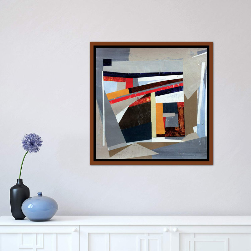 « Mid-Century »-impression, H 18 po x l 18 po x 1,5 po, Toile avec cadre en bois classique