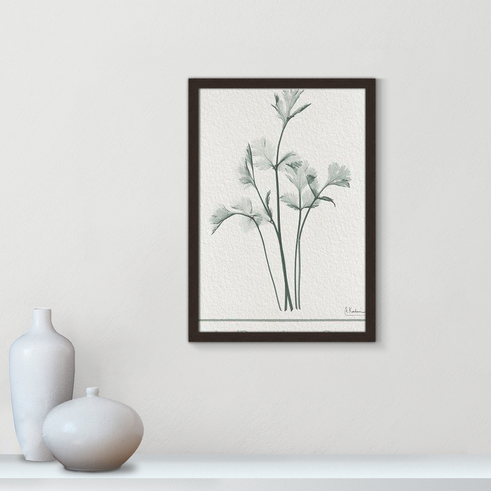 Jeanette "Parsley II" Print by Albert Koetsier, 23" H x 17" W x 1.25" D, Open Grain Walnut Framed Paper