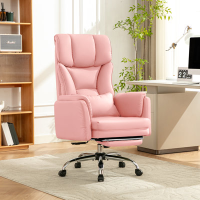 Big and Tall Office Chair 400lbs PU Leather High Back Executive Modern Chair with Foot Rest