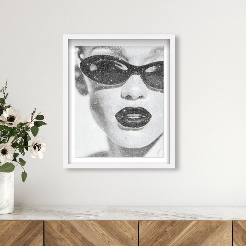 Midnight Gloss Framed Graphic Art, 46.5"H x 37.5"W, White Shadowbox
