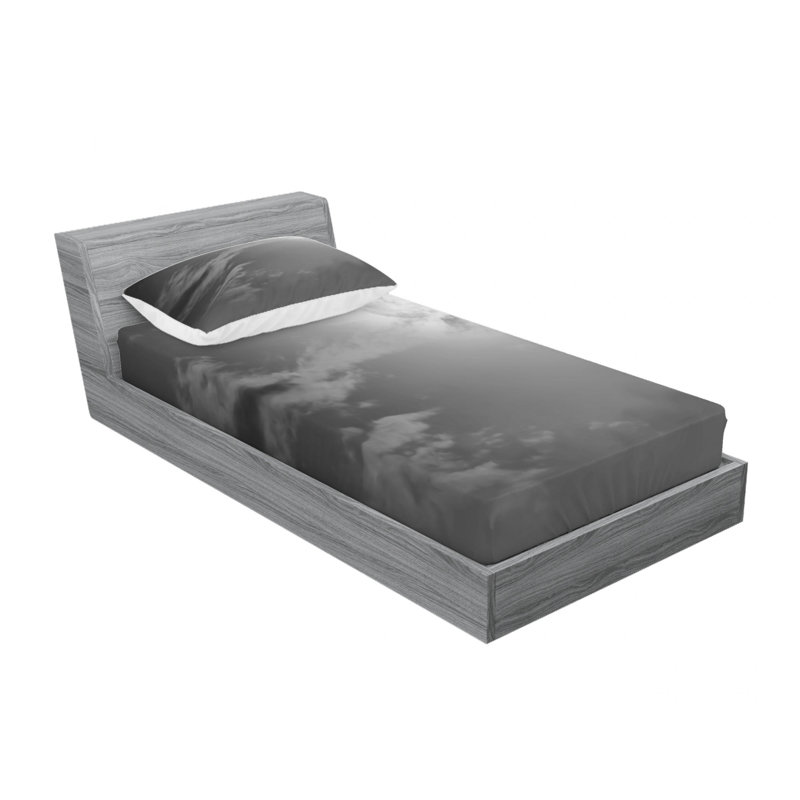 Ensemble de draps Full Moon and Clouds, Ensemble de draps pour lit simple avec drap-housse