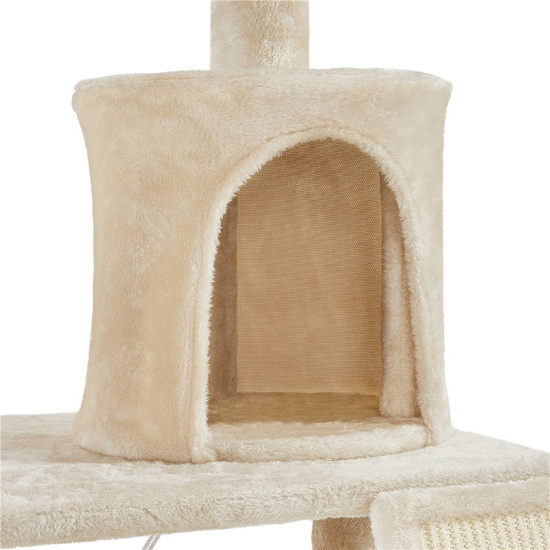 Cat Tree Tower, Beige, 63.5"H x 29.3" W X 30" D