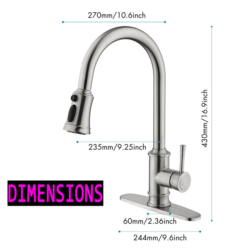 Robinet de cuisine Doitbest, Acier inoxydable