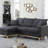 84.25" Dark Gray Woven Reversible Sleeper Sectional Sofa With Storage Chaise