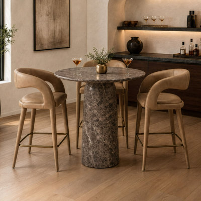 Table de bar moderne Tabor - Comptoir en béton imitation marbre