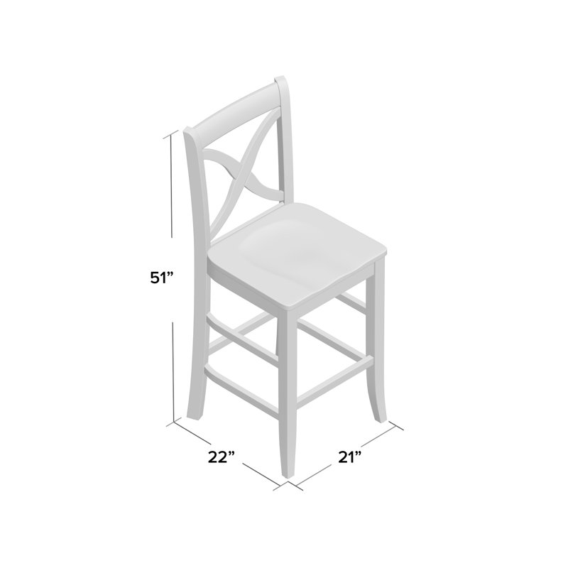 Hues Solid Wood Stool, Navy Finish, Counter Stool (24" Seat Height)