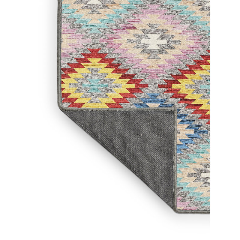 Tapis contemporain rouge / vert, Rectangle 4 pi x 6 pi
