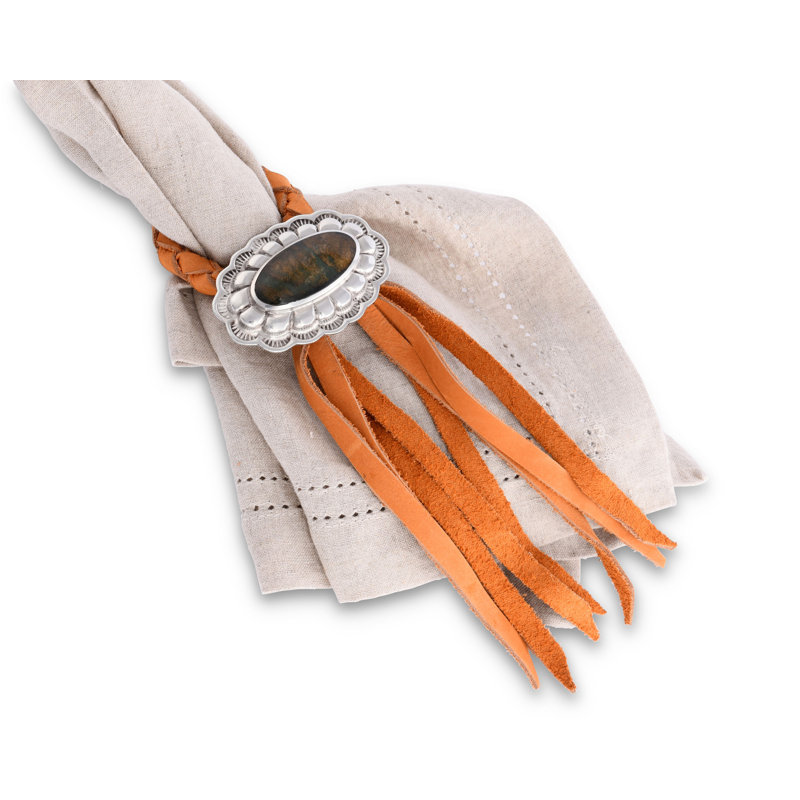 Anneau de serviette en cuir concho frontière Western