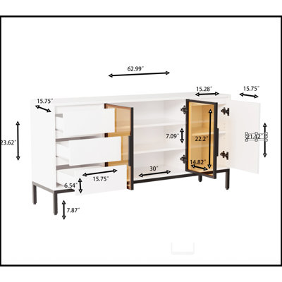 Buffet cabinet with storage, kitchen side panel storage room with doors and 3 drawers, pantry cabinet display rack, console, dining table manager furn by Latitude Run