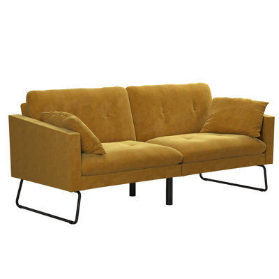 Neely Twin 78.5'' Velvet Convertible Sofa