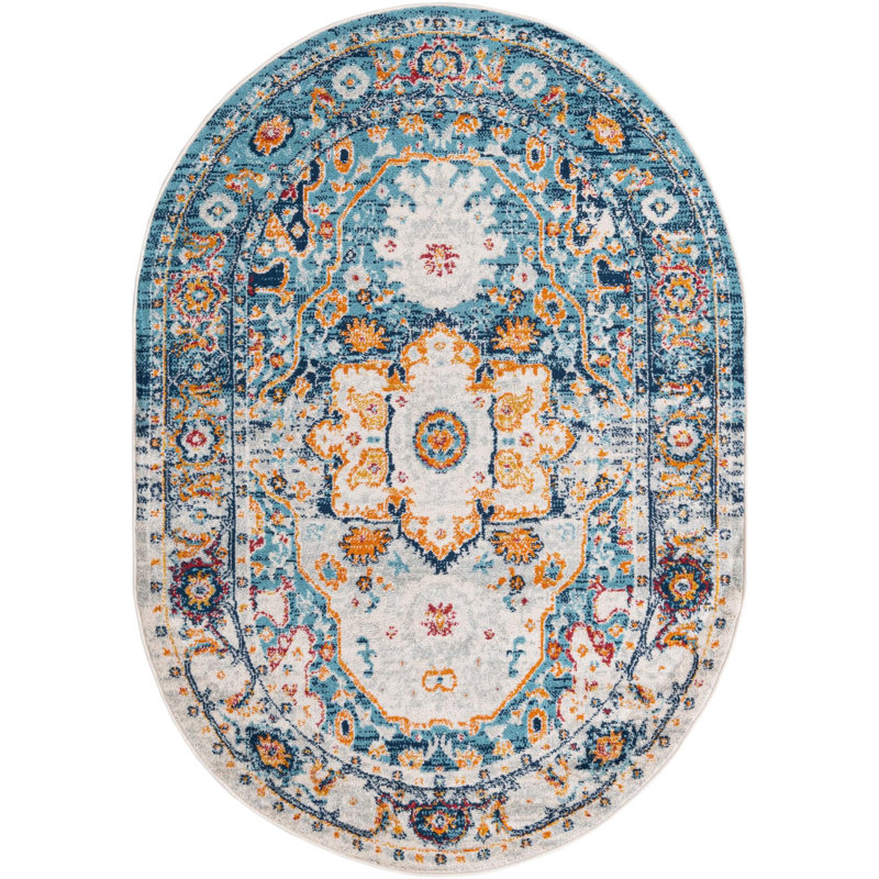 Hageman Oriental Indoor Rug, Oval 5'3" x 8'