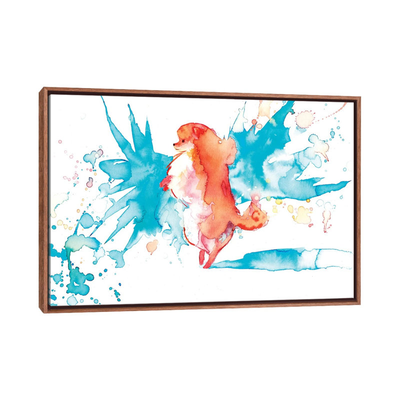 Pomi VI - reproduction d'art, H 26 po x l 40 po x 1,5 po, Toile avec cadre brun, Pas de tapis