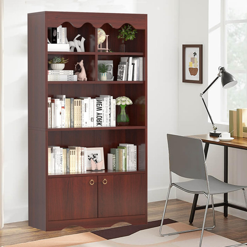 5 Tier Open Bookcase And Bookshelf, 63 In, Brown
