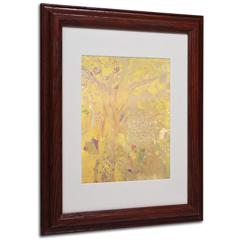 « yellow tree 1900 » par redon odilon, reproduction d’art encadrée, H 14 po x l 11 po x P 0,5 po, Brun