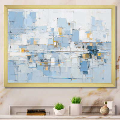 «Blue and White Abstract Quiet Reflections» sur impression sur toile