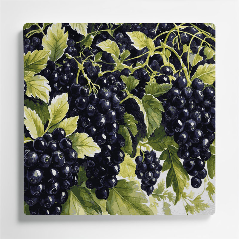 Art mural en métal fruits et groseille, H 32 po x l 32 po