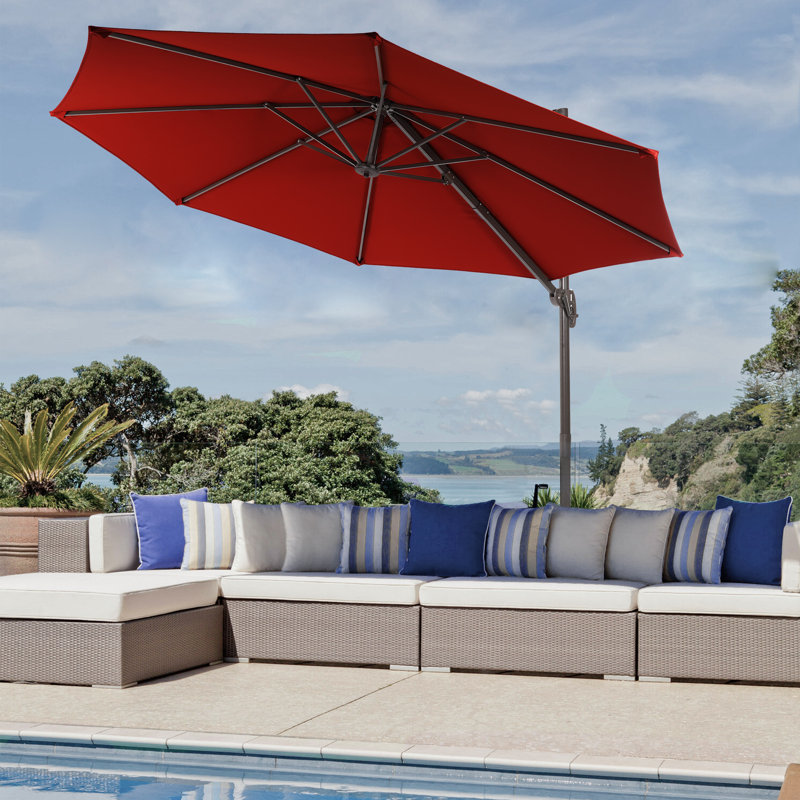 Parasol en porte-à-faux 11 pi Akevia, Rouge