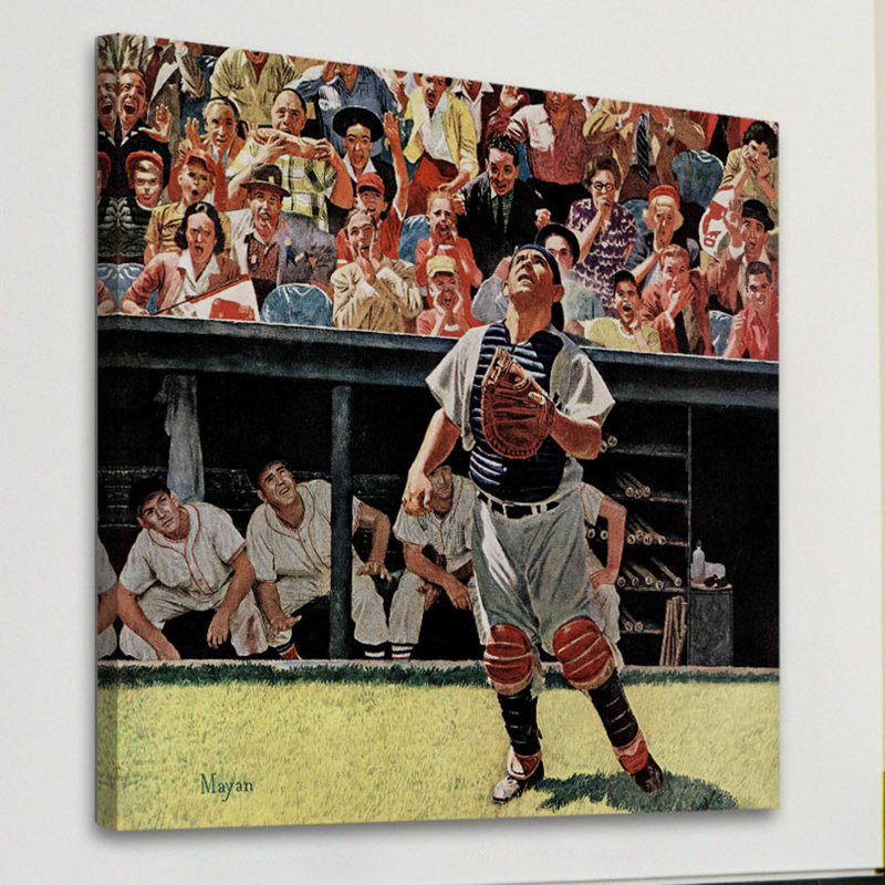 "yogi berra" par earl mayan, reproduction d’art sur toile tendue, H 18 po x l 18 po x P 1,5 po