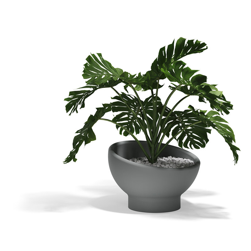Luna Planter, 22.75" H x 33.5" W x 33.5" D, Gray