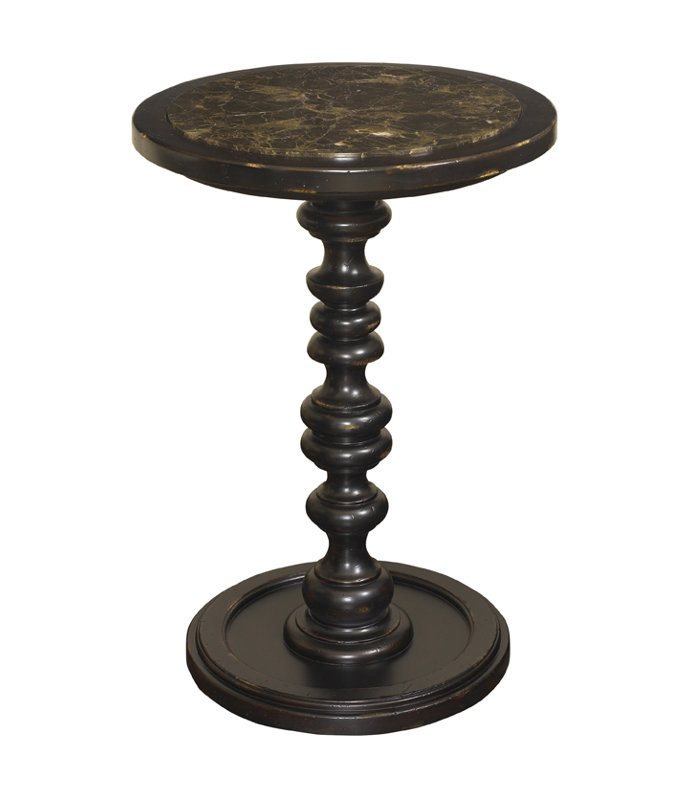Kingstown Round Brown Wood and Metal Accent Table