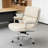 Mid Back Genuine Leather Executive Office Chair With Aluminum Frame, Computer Desk Chair-29114051