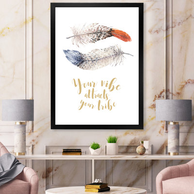«Two Feathers Your Vibe attire votre tribu», reproduction sur toile
