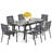 Argyri 6 - Person Stainless Steel Patio Dining Set Extendable Rectangular Table