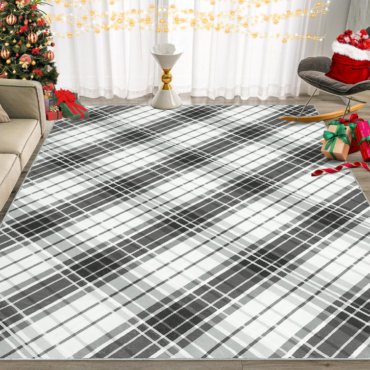 Striped Machine Washable Rugs Geometric Modern Non-Slip Rug for Living Room Bedroom Nursery Dining Table Bedside Decor