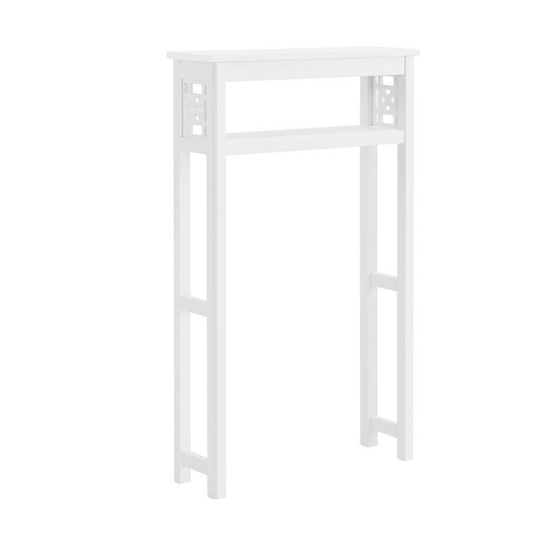 Derby Over-the-Toilet Storage Shelf – 44" Tall Modern Bathroom Space Saver with Open Shelves – Freestanding Organizer Rack for Toiletries & Towels by Alaterre Furniture (White)