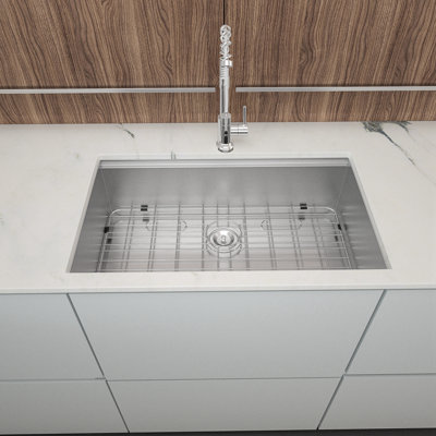 30" Undermount Kitchen Sink - 30*19*9 Inch Kitchen Sink Undermount Single Bowl 16 Gauge Stainless Steel Ledge Workstation Kitchen Sinks
