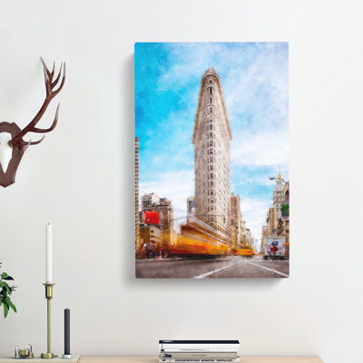 Flatiron Building In New York - Wrapped Canvas
