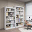 Bibliothèque en métal, bibliothèque à 5 niveaux, bibliothèques modernes avec tablettes réglables, bibliothèque blanche pour bureau à domicile, salon, garage, espace de vie restreint
