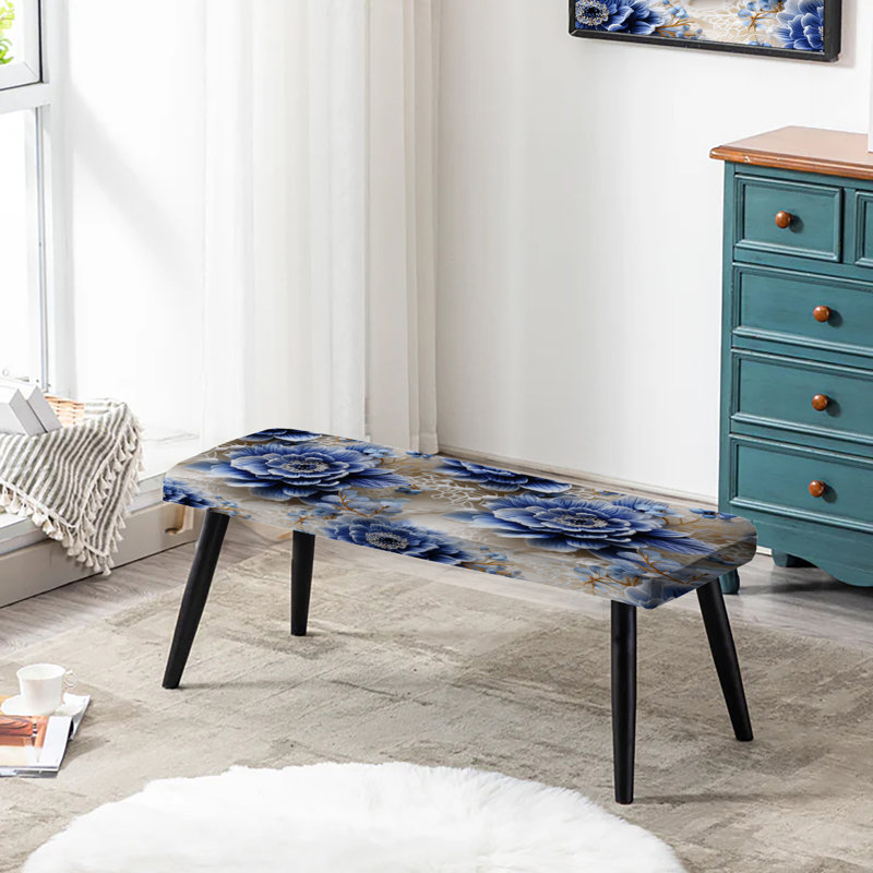 Banc victorien bleu cobalt