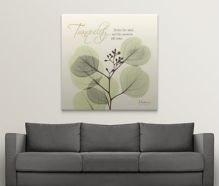 «Manigault» Tranquility Eucalyptus X-Ray par Kiranjit, reproduction de photo, H 35 po x l 35 po x P 1,5 po, Toile