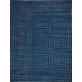 Tovello Modern Handmade Silky Nylon Navy Area Rug