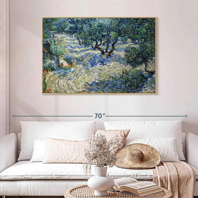 Olive Orchard 1889, Cadre flottant en bois naturel, 46 po x 31 po