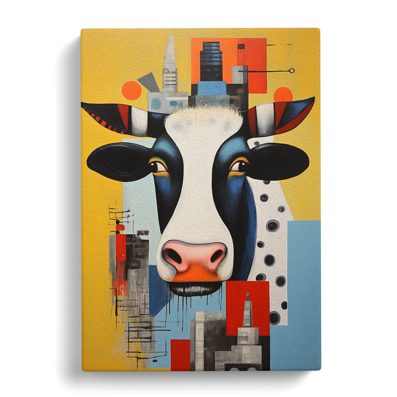 Cow Constructivism - Wrapped Canvas, 50cm H x 35cm W x 3cm D
