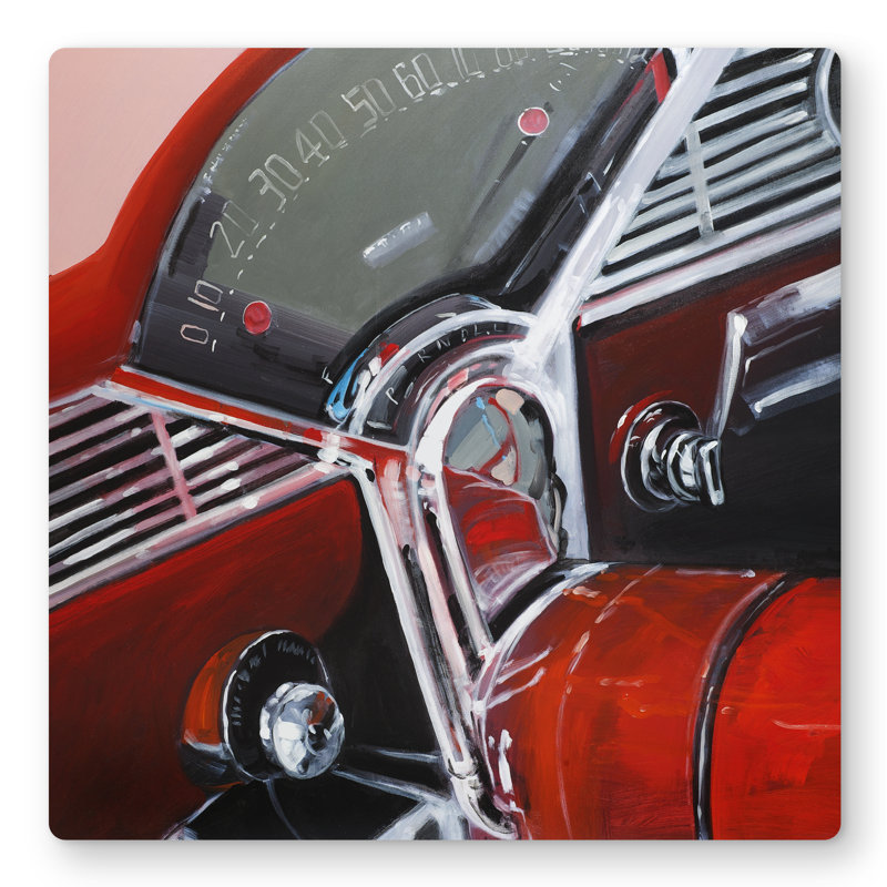 Vintage Car Dashboard - Metal Print for Home Decor