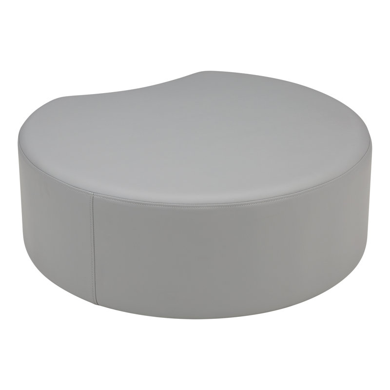 Tabouret en forme de croissant structuré en savoir plus, Gris clair, H 18 po x l 28 po x P 32,5 po