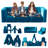 Chesterle Kids and Toddler Play Couch, Convertible Folding Sofa,12 in 1 Multifunctional Modular Kids Sofa for Playing, Creativing, Sleeping-2081103645-2141649004
