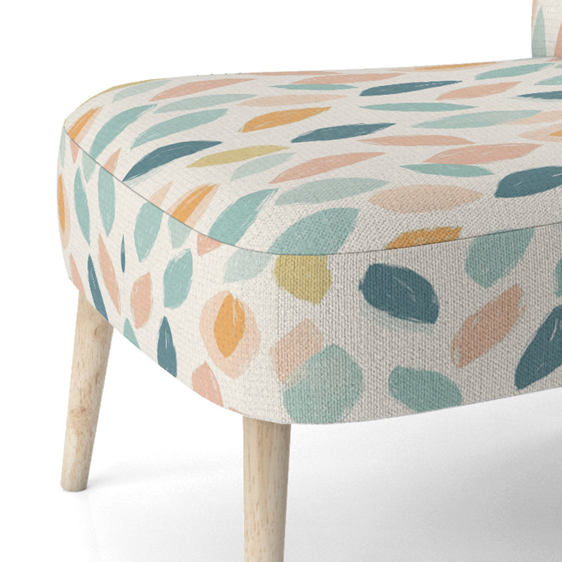 Fauteuil d'appoint abstrait bleu et rose, Chaise d'appoint sans accoudoirs
