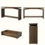 Console en bois massif de 63 po avec tablettes ouvertes