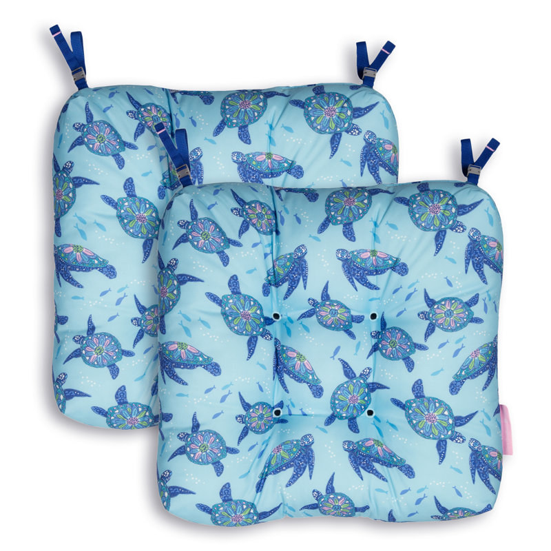 Coussins de chaise de patio résistants à l'eau Vera Bradley par Classic Accessories, Seulement des tortues