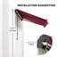 Auvent de patio rétractable 10 pi x 8 pi avec manivelle manuelle. Et eau - Tissu, cadre en aluminium pour cour, balcon, terrasse. Auvent rouge Rosy 8 pi, terrasse, balcon