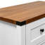 Buffet 30 po avec tiroirs et tablettes réglables, organisateur de porte de grange en grain de bois blanc pour cuisine, salle à manger, salon, vestibule, bar