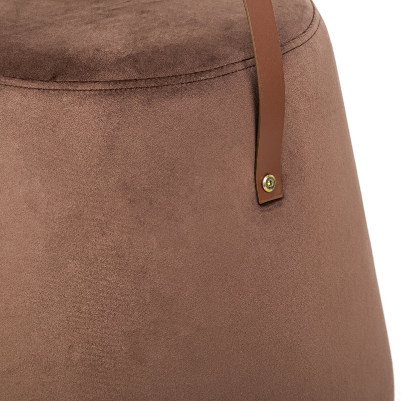 Brunner with Rope Pouf, Brown Velvet