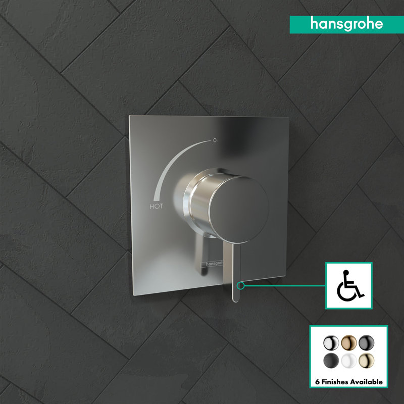 Ecostat Square 1-Handle 6-Inch Wide Pressure/Shower Balance Valve Trim Only, Chrome