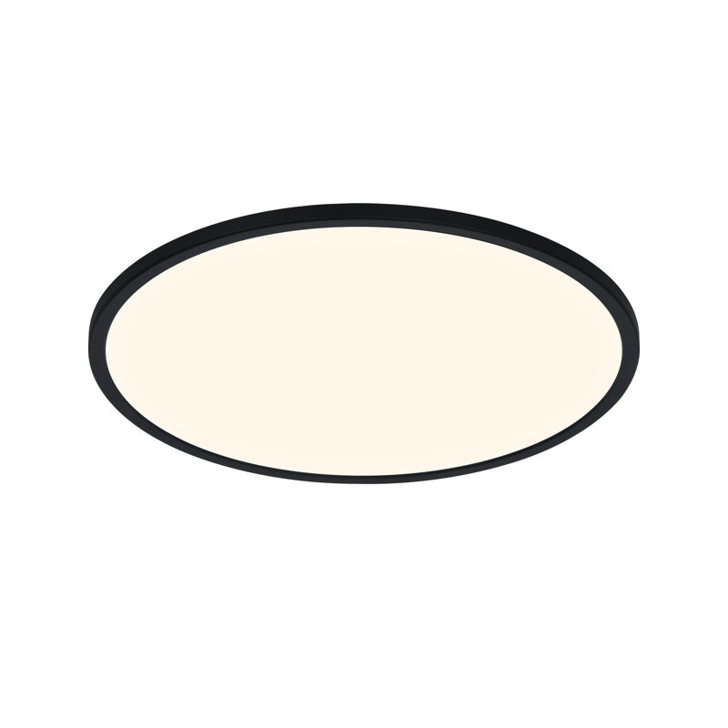 Oja Plastic LED Semi Flush Mount, Matte Black